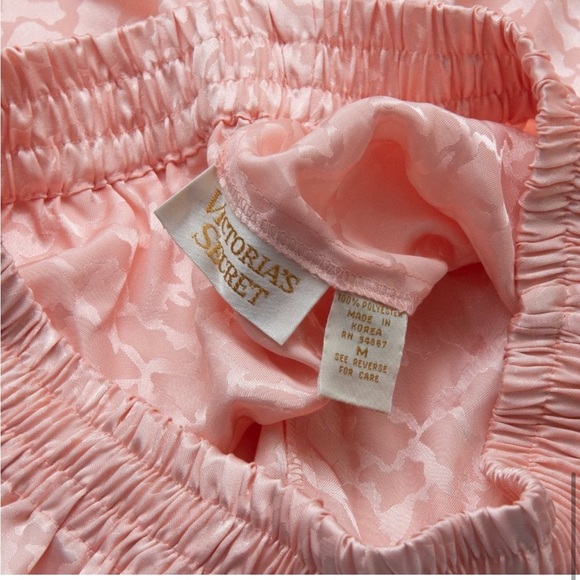 Vintage Victoria's Secret Gold Label 3 Piece Pajama Set Floral Peach Green Med - Picture 13 of 15